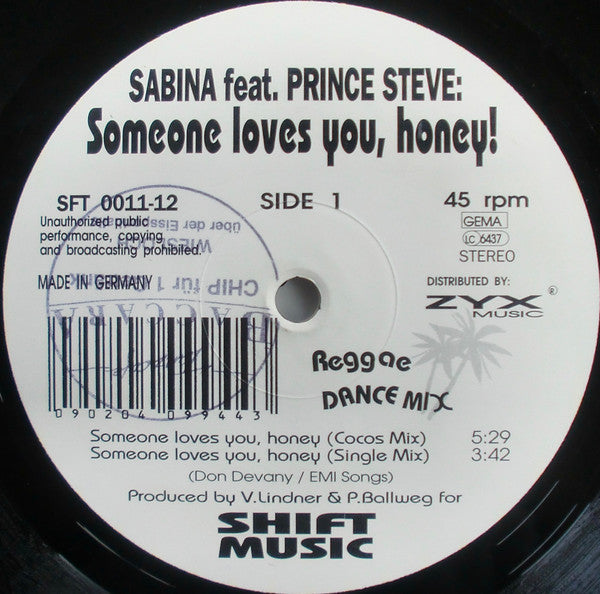 Sabina Feat. Prince Steve : Someone Loves You, Honey! (12")