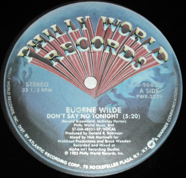 Eugene Wilde : Don't Say No Tonight / Gotta Get You Home Tonight (12")