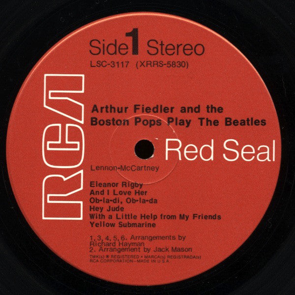 Arthur Fiedler And The Boston Pops Orchestra : Play The Beatles (LP, Album)
