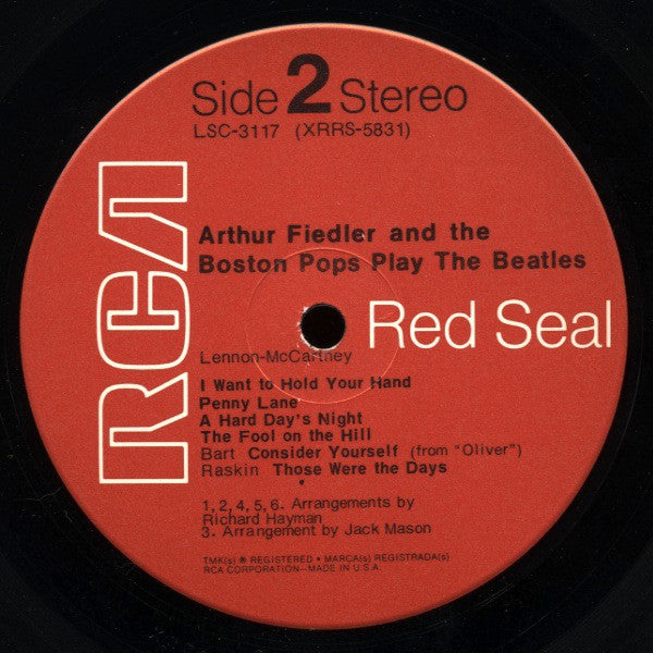 Arthur Fiedler And The Boston Pops Orchestra : Play The Beatles (LP, Album)