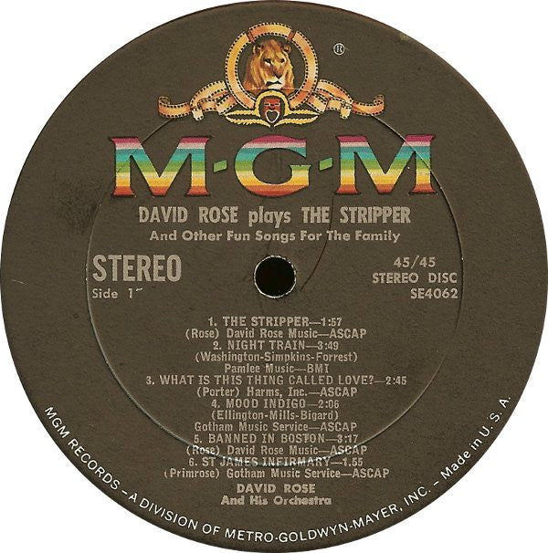 David Rose & His Orchestra : The Stripper And Other Fun Songs For The Family (LP, Album)