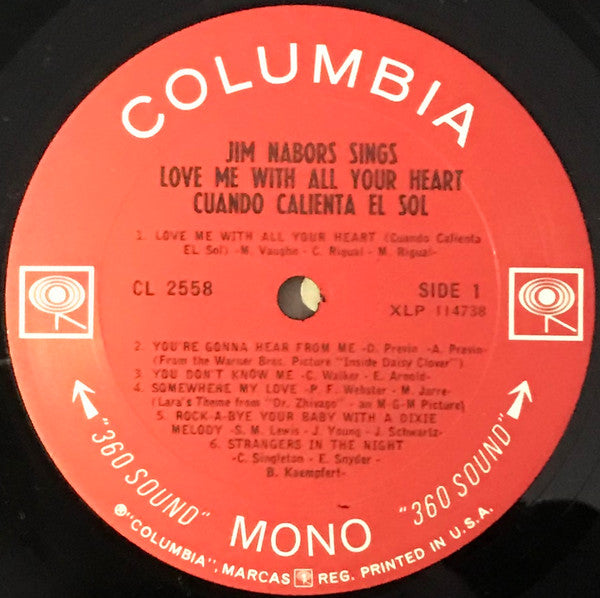 Jim Nabors : Jim Nabors Sings Love Me With All Your Heart (LP, Album, Mono)