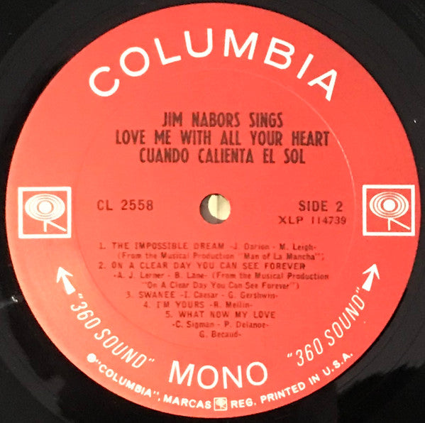 Jim Nabors : Jim Nabors Sings Love Me With All Your Heart (LP, Album, Mono)