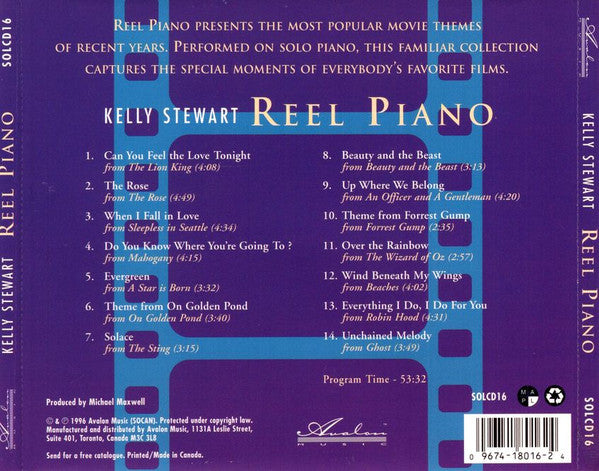 Kelly Stewart (4) : Reel Piano (CD)
