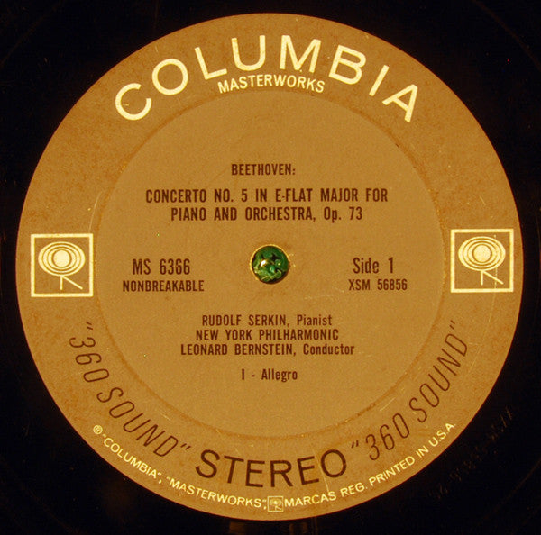 Ludwig van Beethoven / Rudolf Serkin, Leonard Bernstein, The New York Philharmonic Orchestra : "Emperor" Concerto (LP)