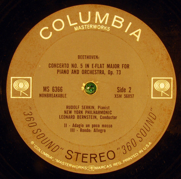 Ludwig van Beethoven / Rudolf Serkin, Leonard Bernstein, The New York Philharmonic Orchestra : "Emperor" Concerto (LP)