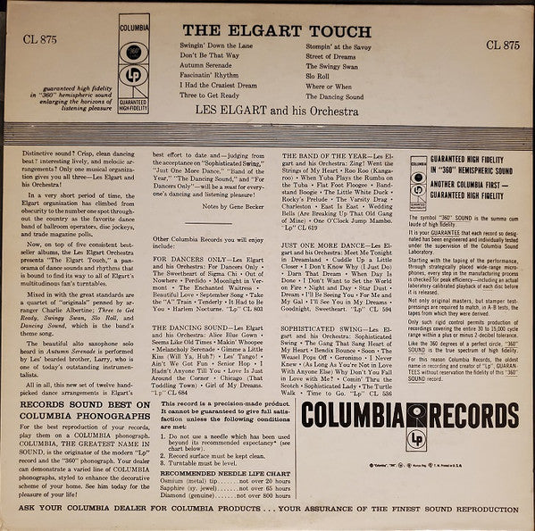 Les Elgart And His Orchestra : The Elgart Touch (LP, Album, Mono)