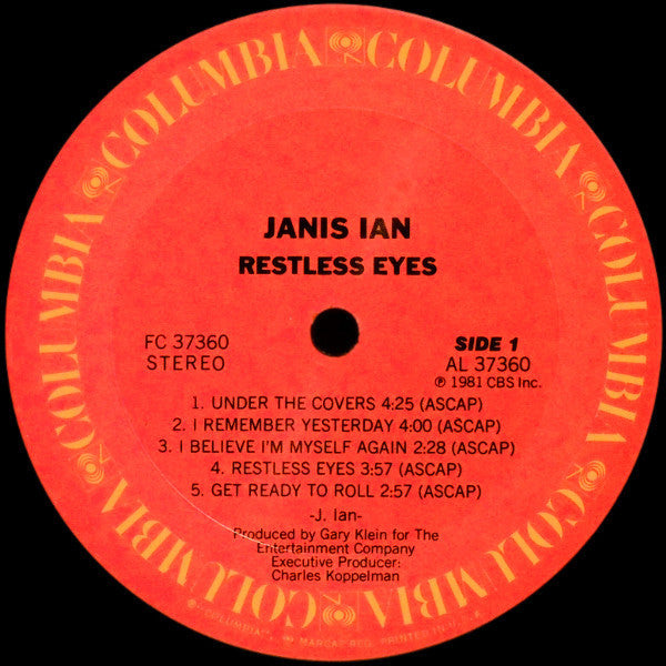 Janis Ian : Restless Eyes (LP, Album, Pit)