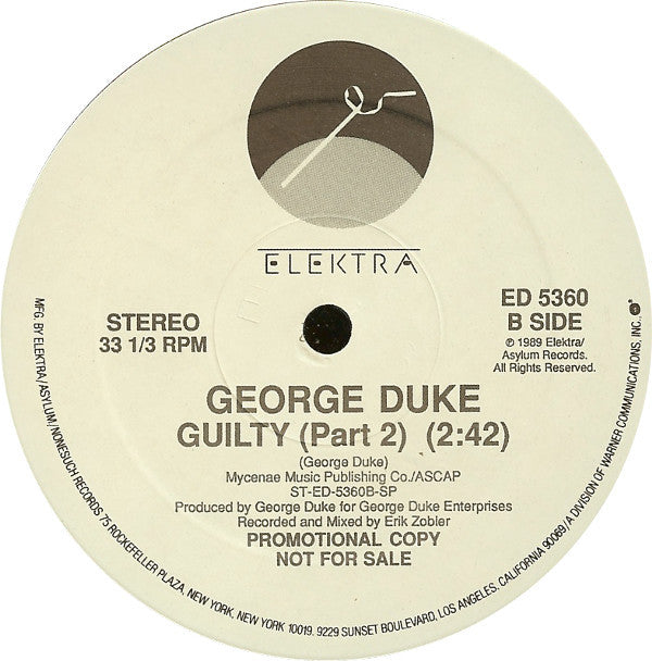 George Duke : Guilty (12", Promo, Spe)