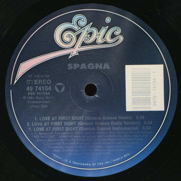 Ivana Spagna : Love At First Sight - Remix By Black Box (12")