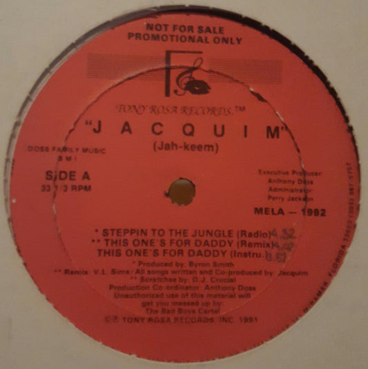 Jacquim : Steppin To The Jungle (12")