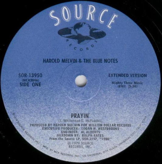 Harold Melvin And The Blue Notes : Prayin' / Your Love Is Taking Me On A Journey (12", Single)