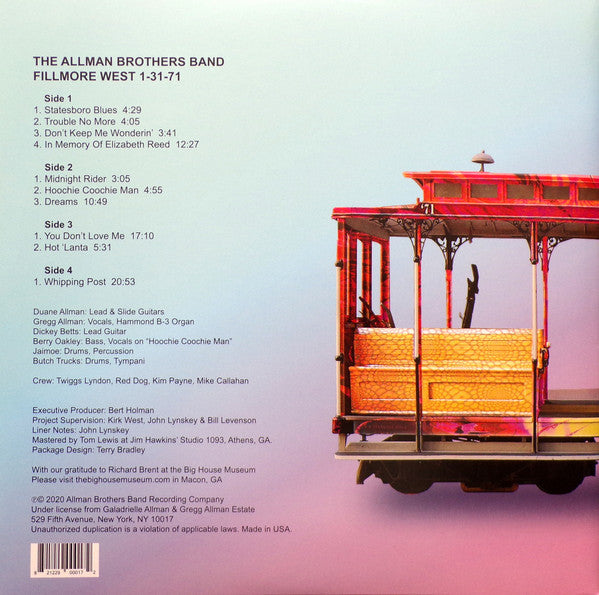 The Allman Brothers Band : Fillmore West 1-31-71 (2xLP)