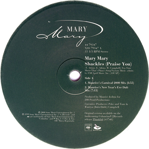 Mary Mary : Shackles (Praise You) (12")
