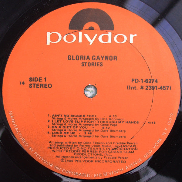 Gloria Gaynor : Stories (LP, Album, Gol)