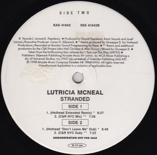 Lutricia Mcneal : Stranded (12", Promo)