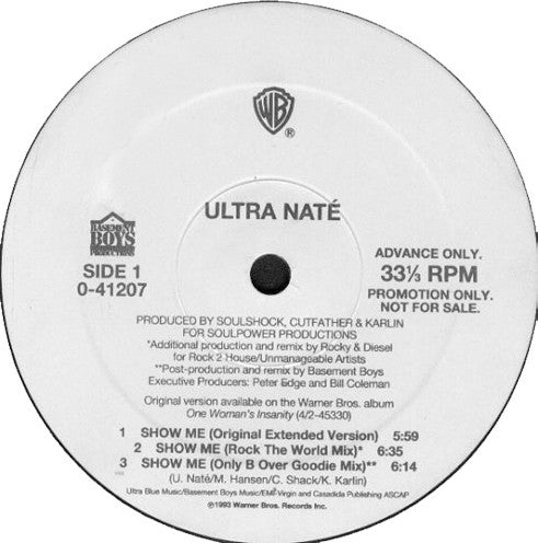Ultra Naté : Show Me (12", Promo)