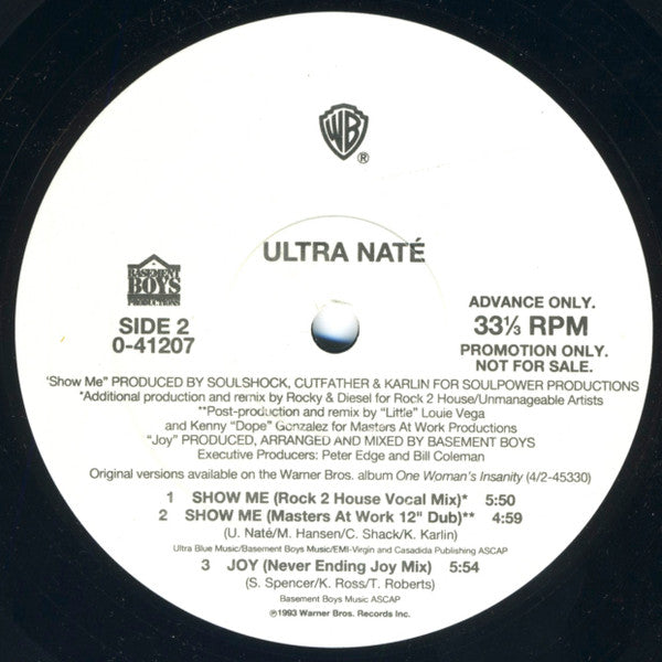Ultra Naté : Show Me (12", Promo)