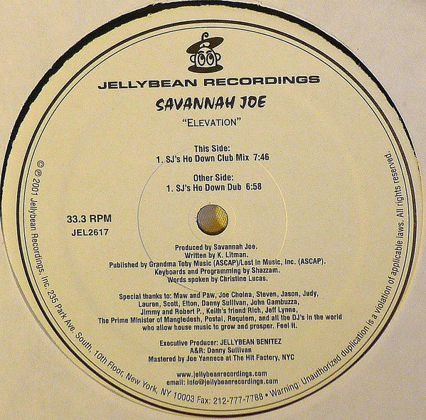 Savannah Joe : Elevation (12")