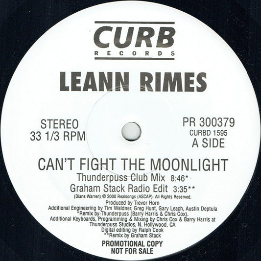 LeAnn Rimes : Can't Fight The Moonlight (2x12", Promo)