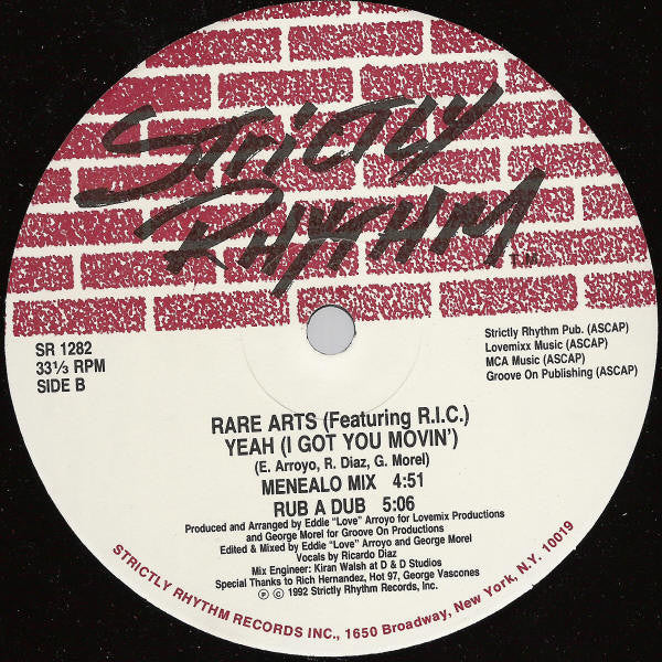 Rare Arts Featuring R.I.C. (2) : Yeah (I Got You Movin') (12")