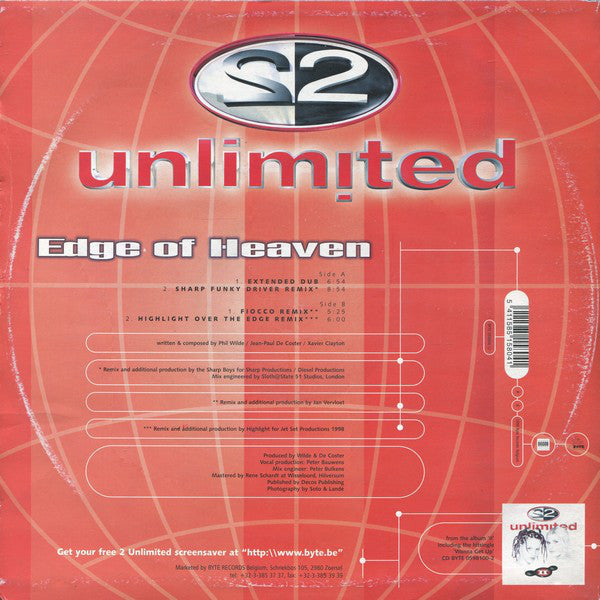 2 Unlimited : Edge Of Heaven (12")