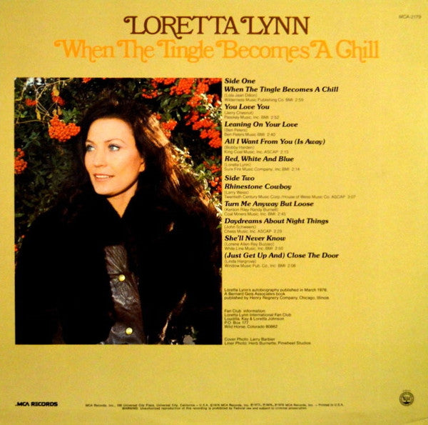 Loretta Lynn : When The Tingle Becomes A Chill (LP, Album, Ter)