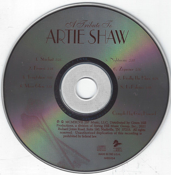 Members Of The Artie Shaw Orchestra : A Tribute To Artie Shaw (CD, Album, RE, RM)