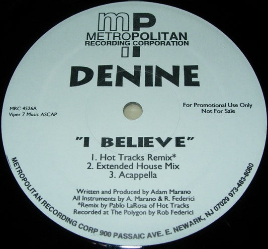 Denine : I Believe (12", Promo)