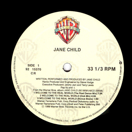Jane Child : Welcome To The Real World (12", Maxi)