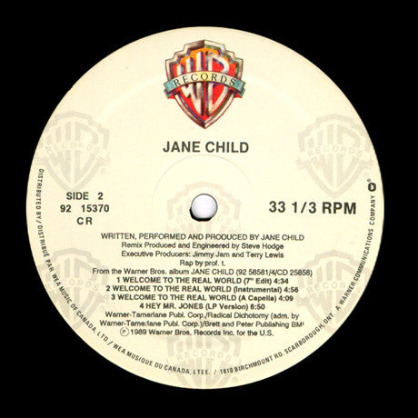 Jane Child : Welcome To The Real World (12", Maxi)