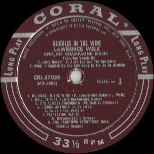 Lawrence Welk And His Champagne Music : Bubbles In The Wine (LP, Album, Pur)