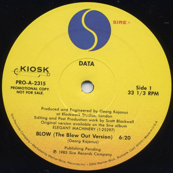Data (2) : Blow (12", Maxi, Promo)