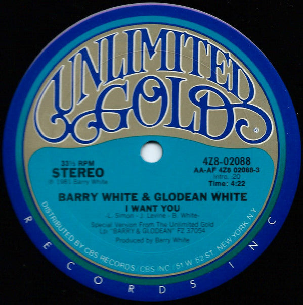 Barry White & Glodean White : I Want You (12")