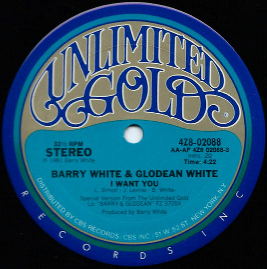 Barry White & Glodean White : I Want You (12")