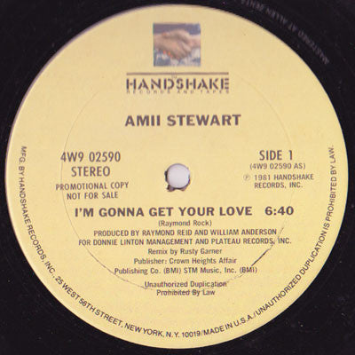 Amii Stewart : I'm Gonna Get Your Love (12", Promo)