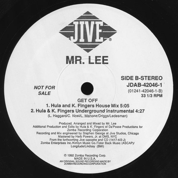 Mr. Lee : Get Off (12", Promo)