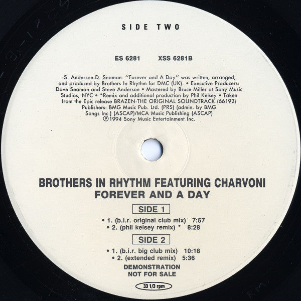 Brothers In Rhythm Featuring Charvoni : Forever And A Day (2x12", Promo)