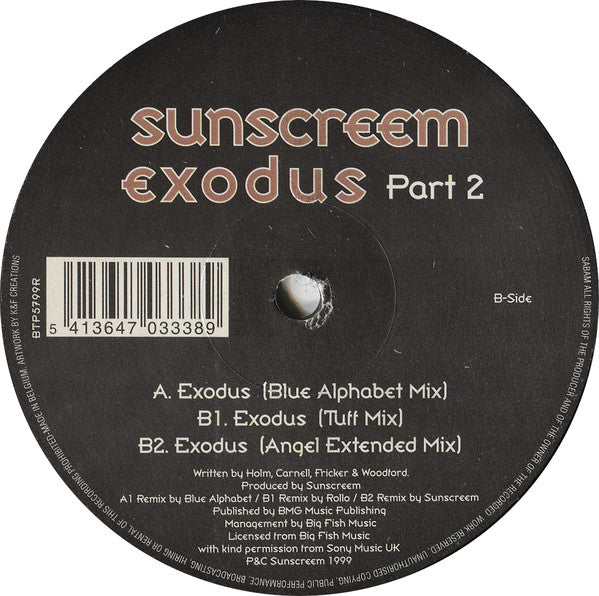Sunscreem : Exodus (Part 2) (12")