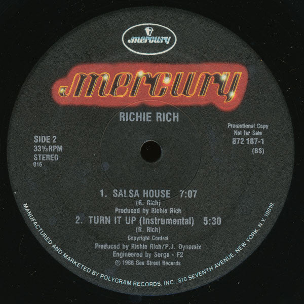 Richie Rich : Turn It Up (12", Promo)