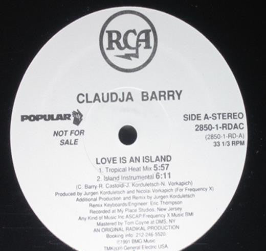 Claudja Barry : Love Is An Island (12", Promo)