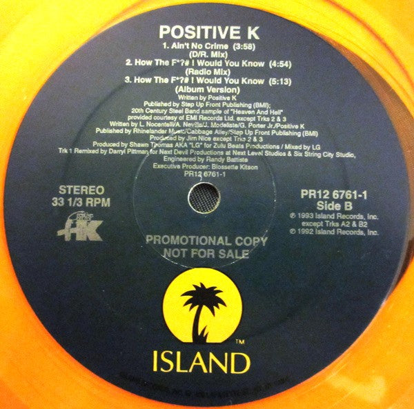 Positive K : Ain't No Crime (12", Promo, Ora)