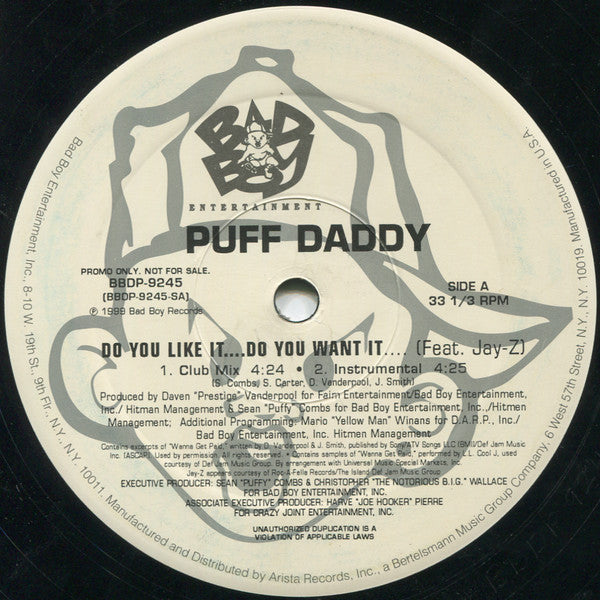Puff Daddy : Do You Like It....Do You Want It.... (12", Promo)