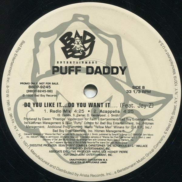 Puff Daddy : Do You Like It....Do You Want It.... (12", Promo)