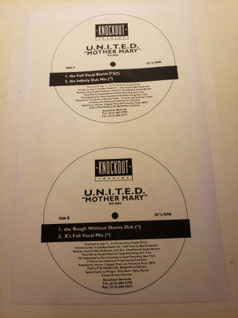 U.N.I.T.E.D. : Mother Mary (12", W/Lbl)