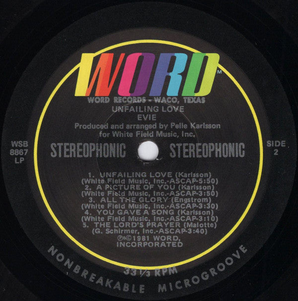 Evie (2) : Unfailing Love (LP)
