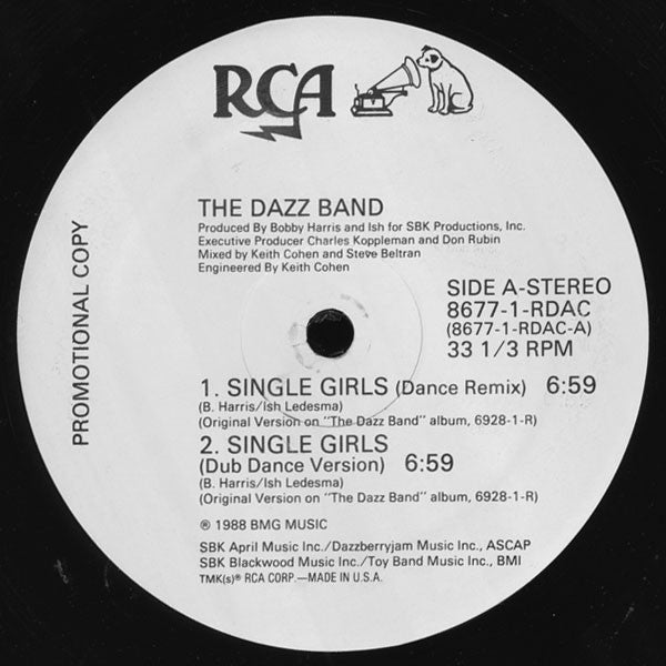 Dazz Band : Single Girls (12", Promo)