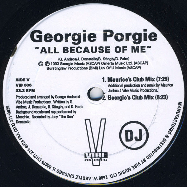 Georgie Porgie : All Because Of Me (2x12", Promo)