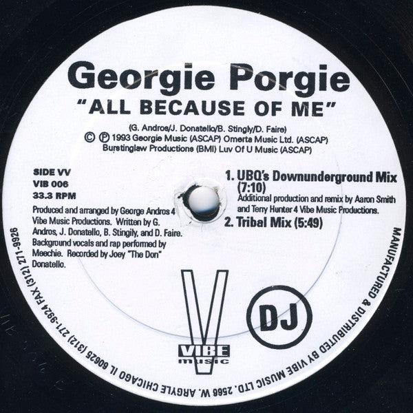 Georgie Porgie : All Because Of Me (2x12", Promo)