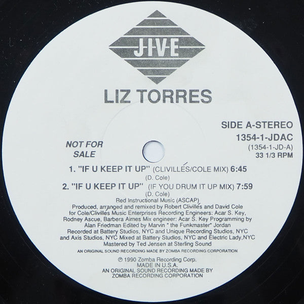 Liz Torres : If U Keep It Up (12", Promo)
